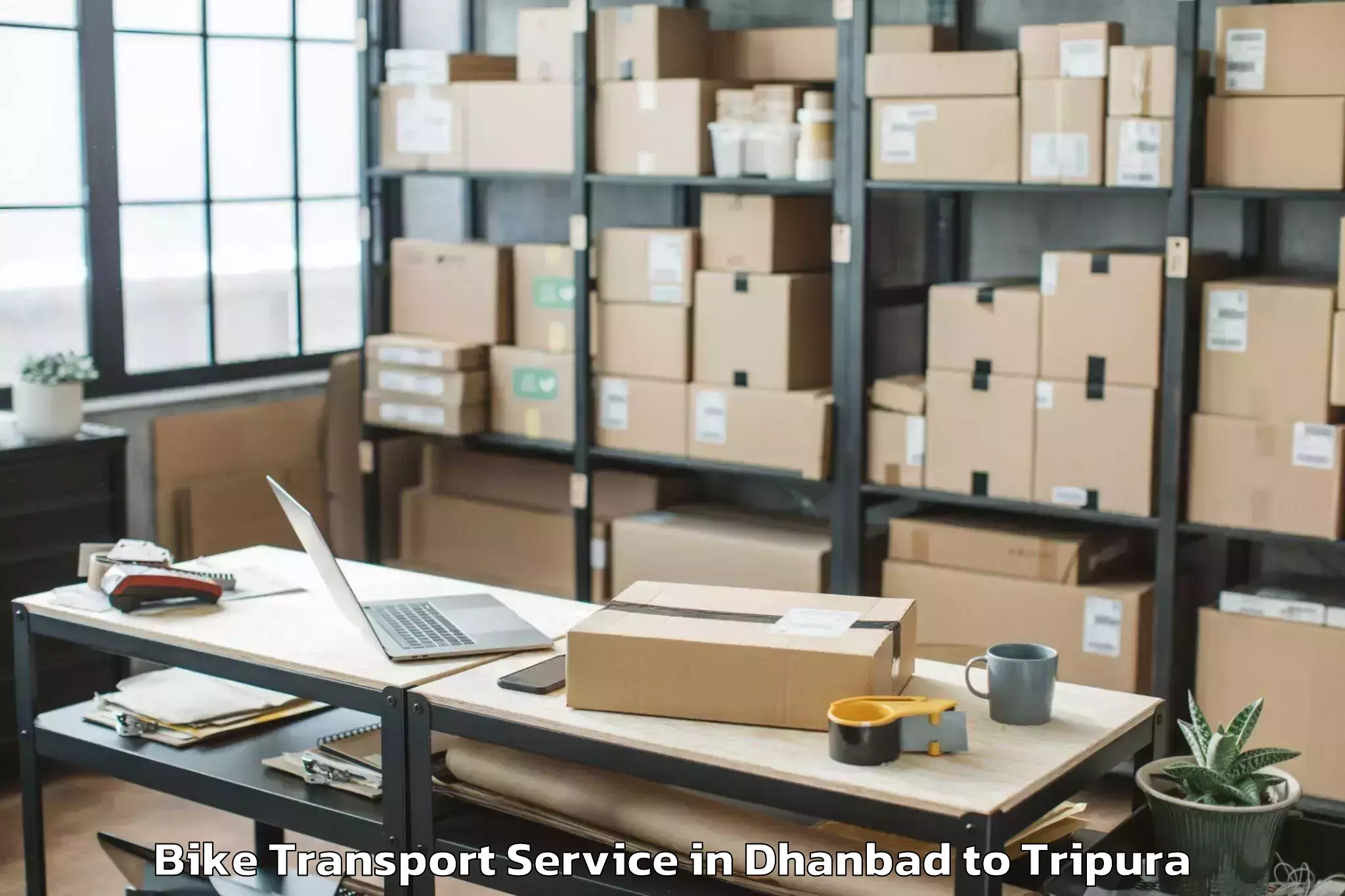 Book Your Dhanbad to Kumarghat Bike Transport Today